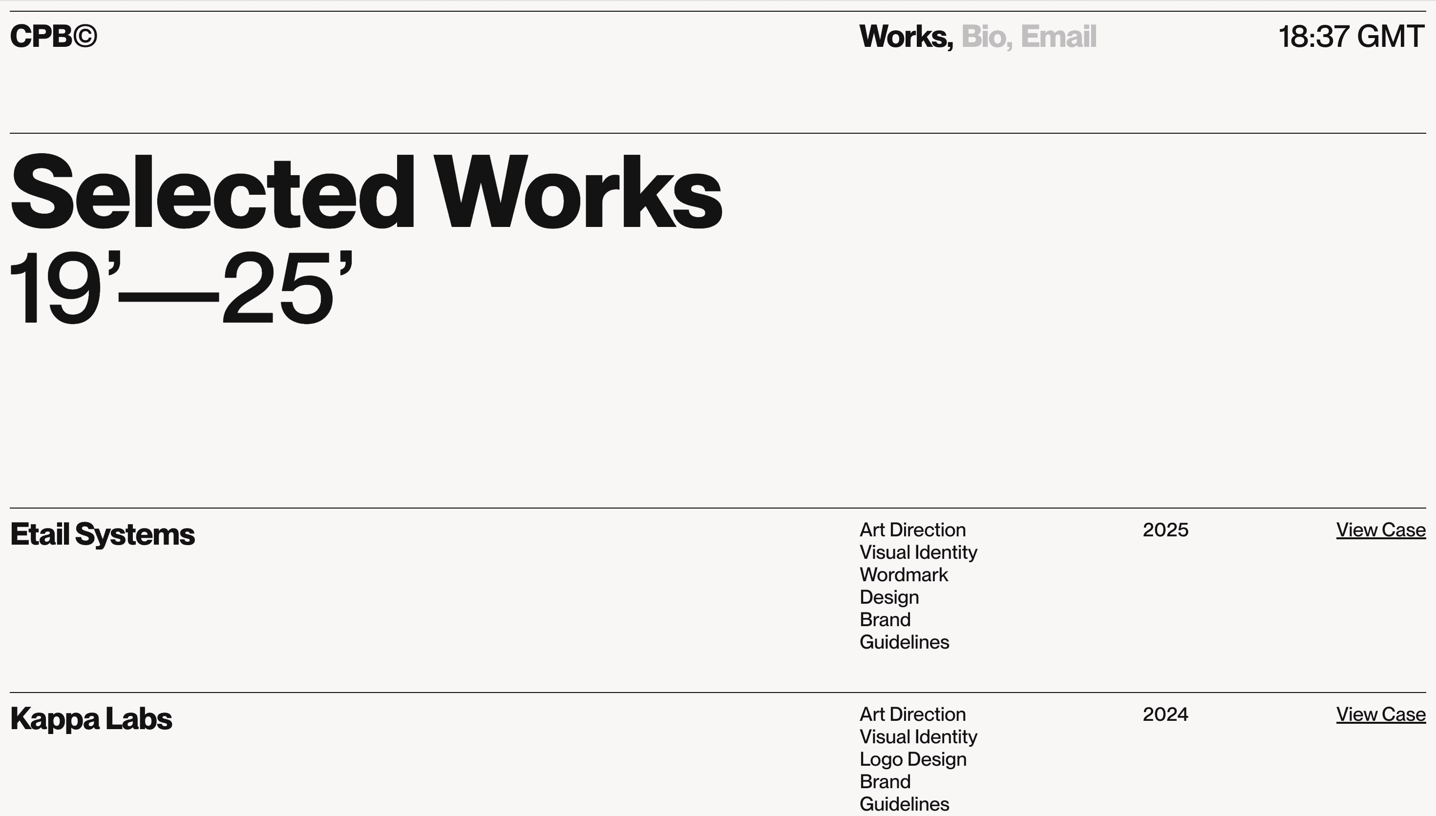 Christopher Bailey — Designer, Branding website design