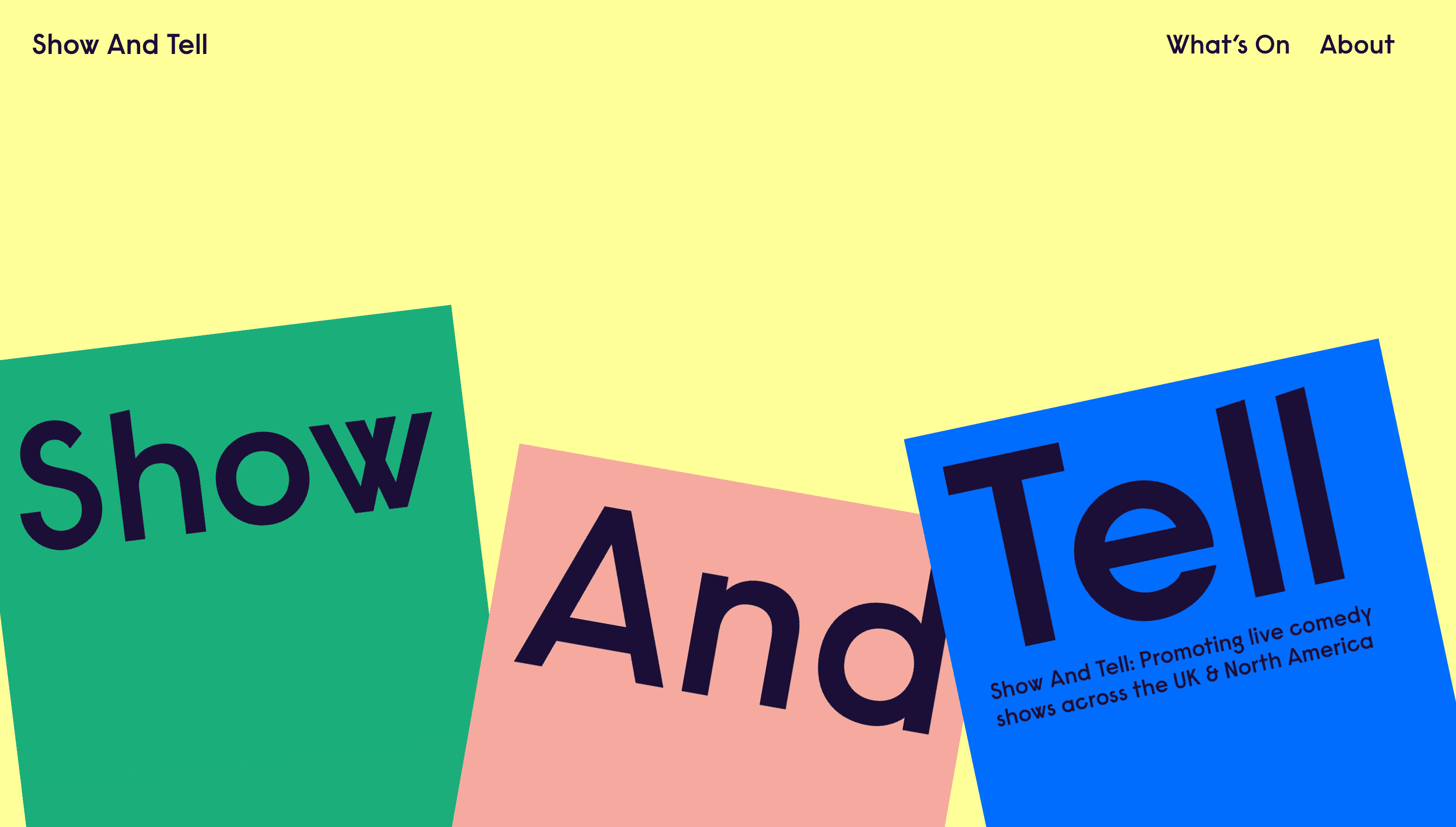 Show And Tell — Entertainment, Culture website design