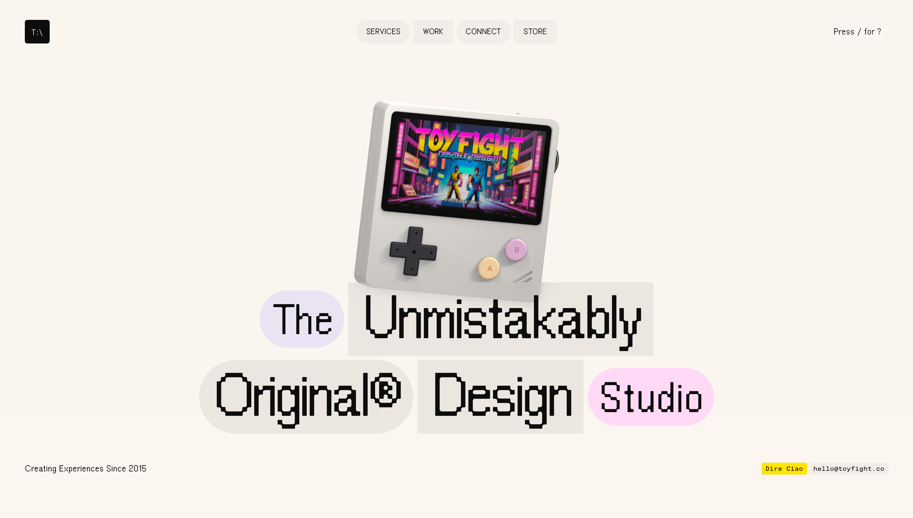 ToyFight — Studio, Branding website design