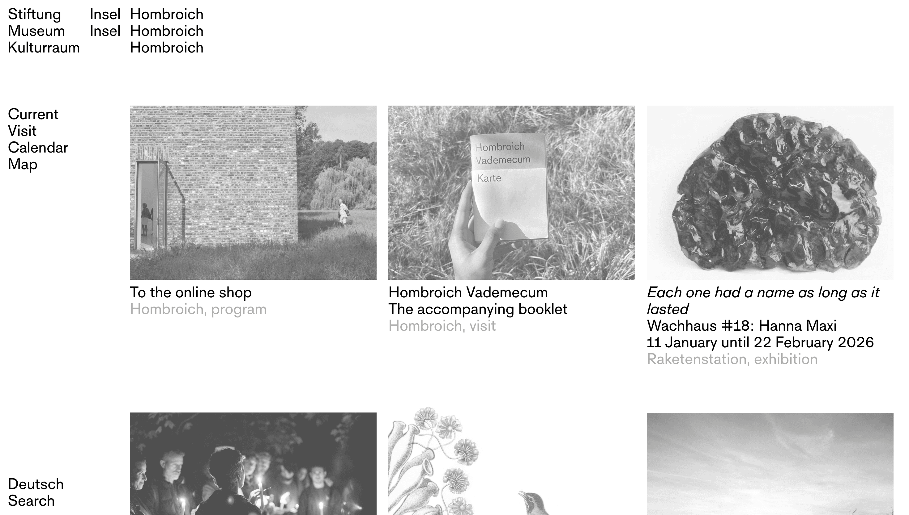 Stiftung Insel Hombroich — Art, Culture website design