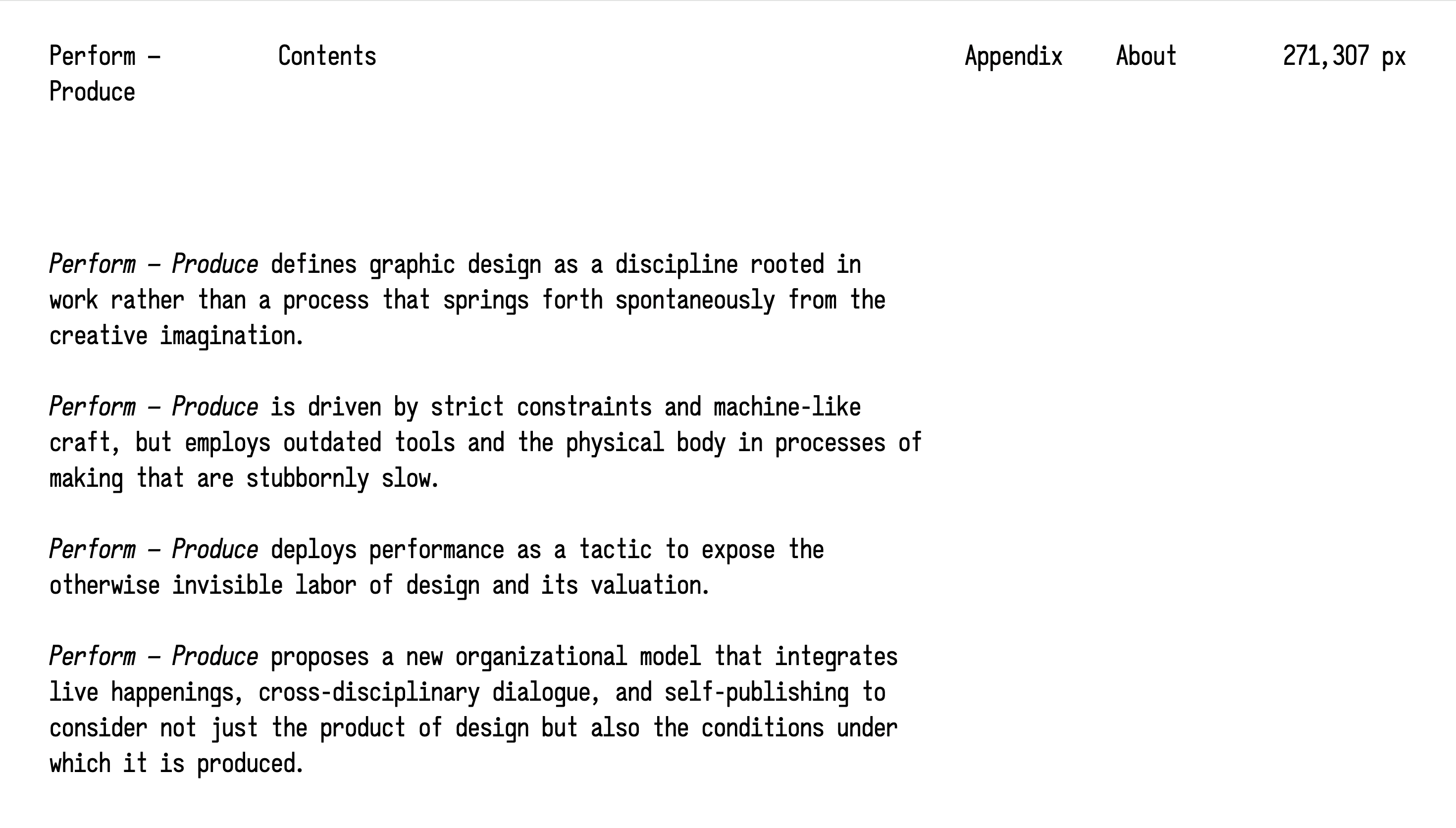 Perform—Produce — Education, Designer website design