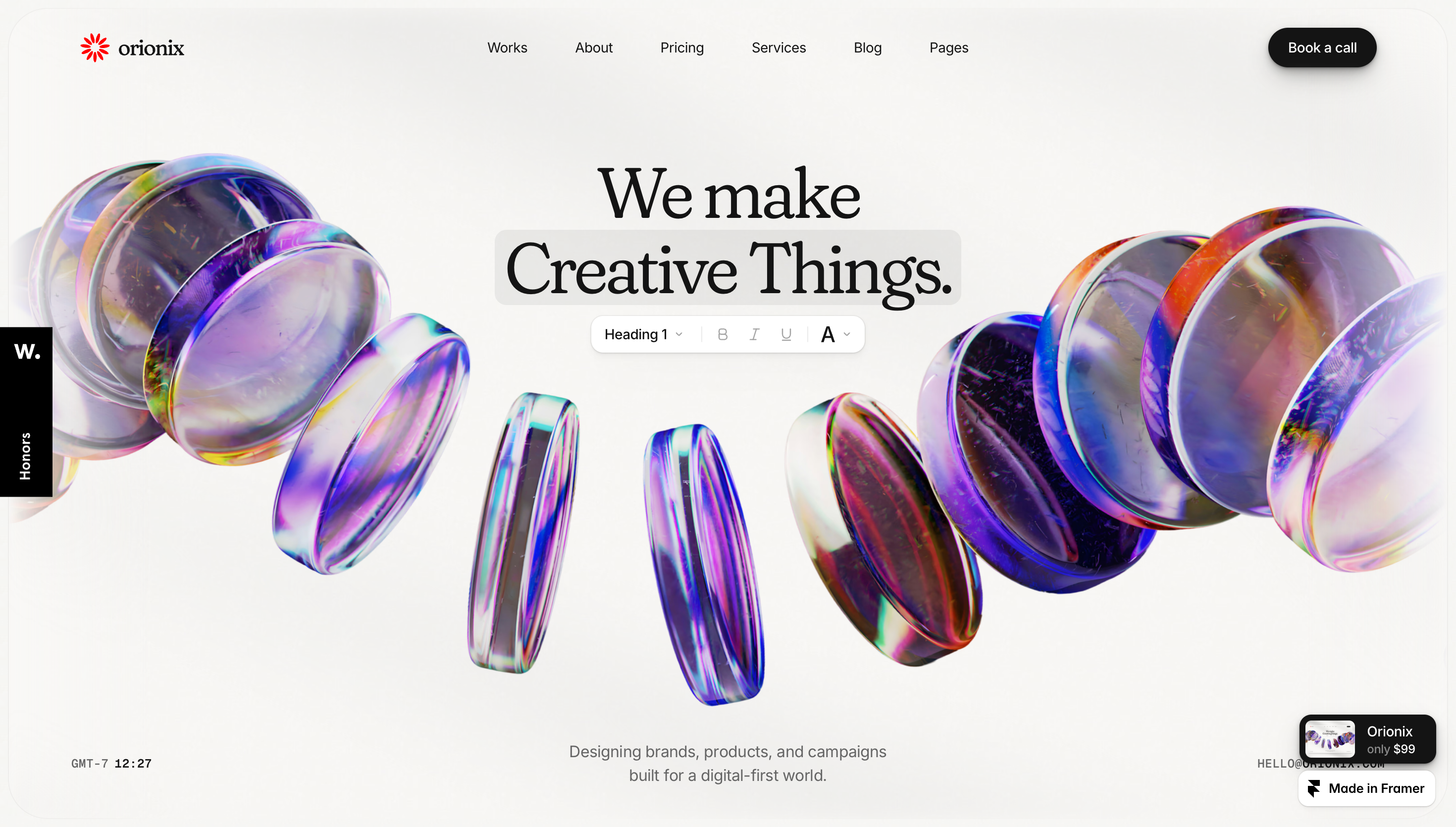Orionix — Agency, Studio website design