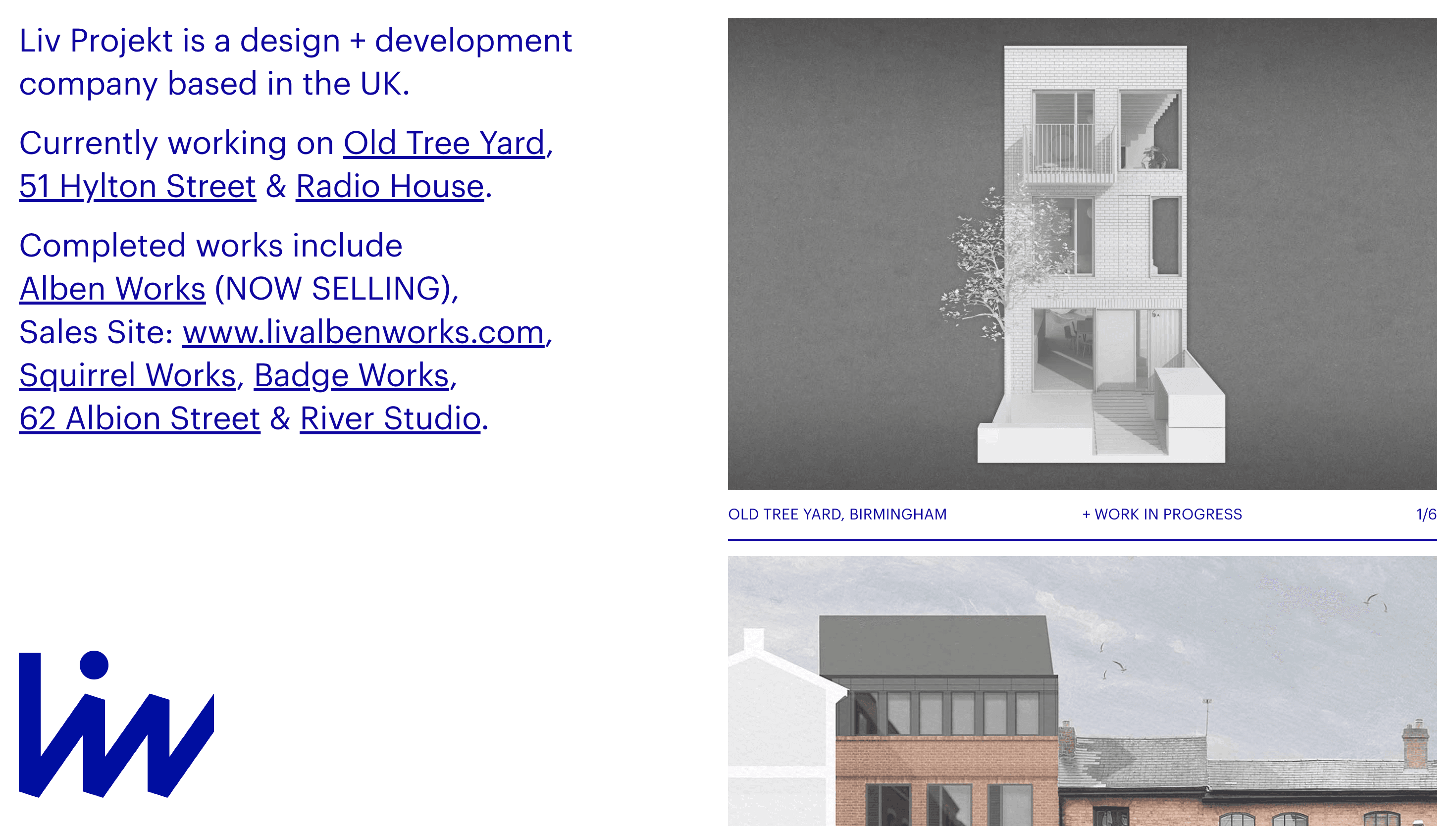 Liv Projekt — Agency, Studio website design