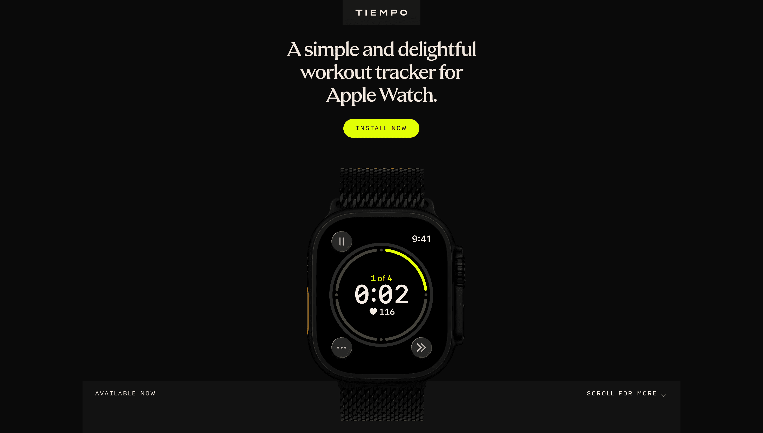 Tiempo — Health, Productivity website design