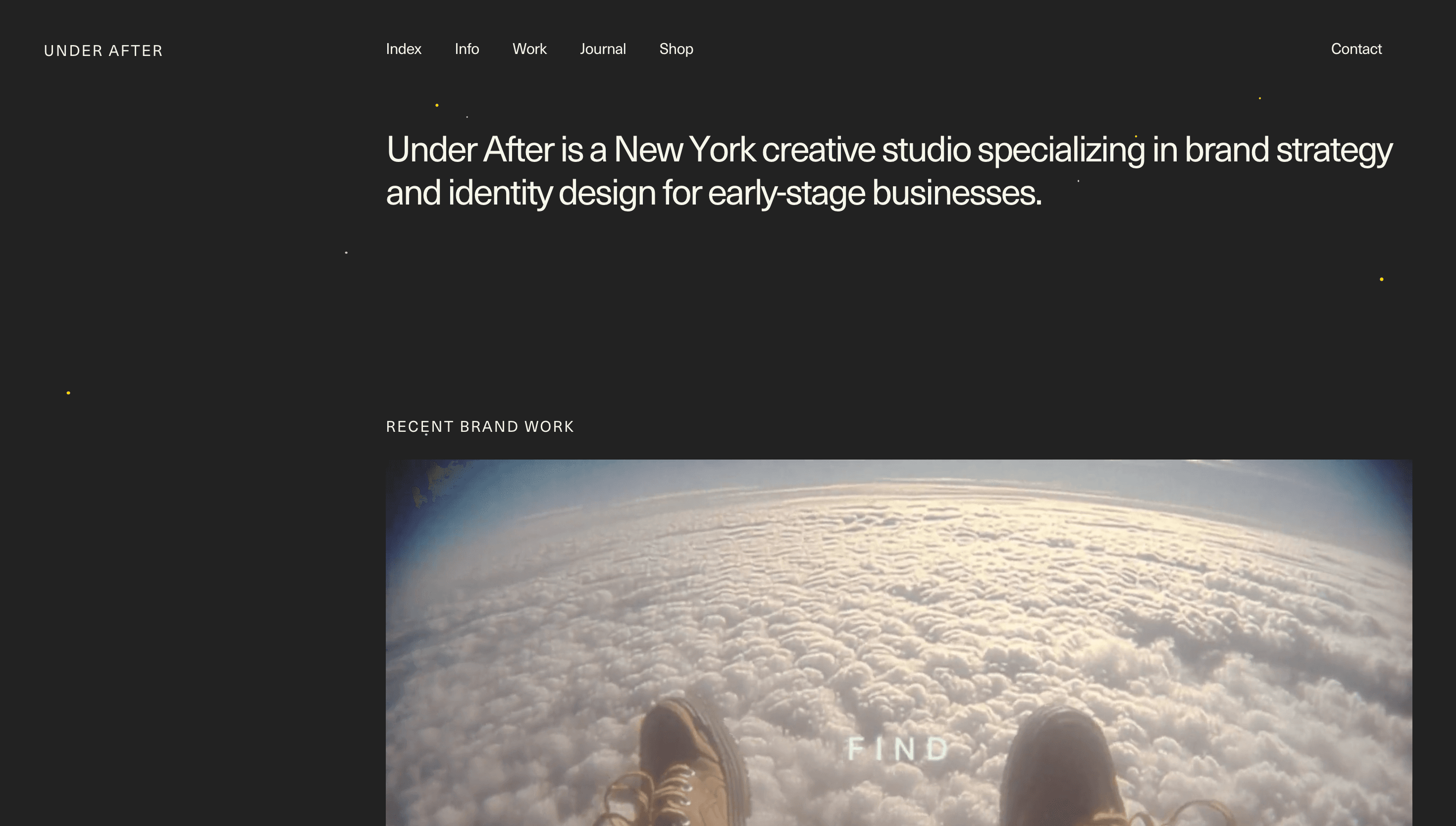 Under After — Agency, Studio website design