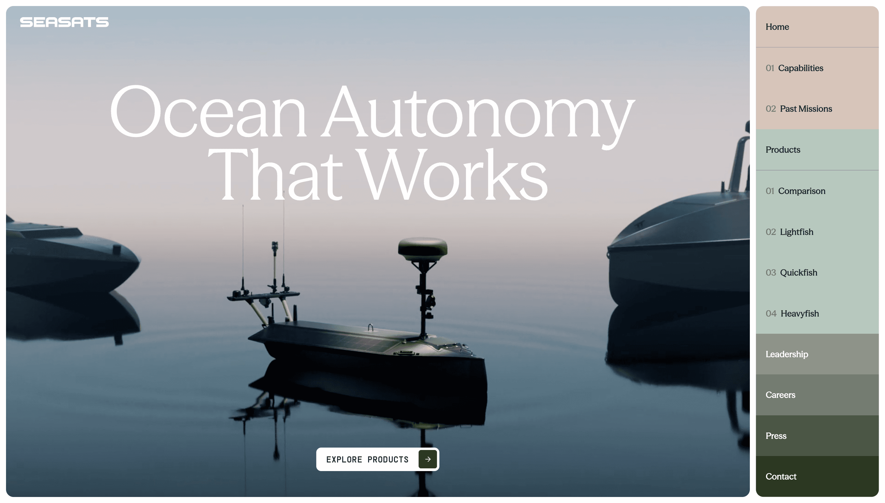 Seasats — Tech, Sustainability website design
