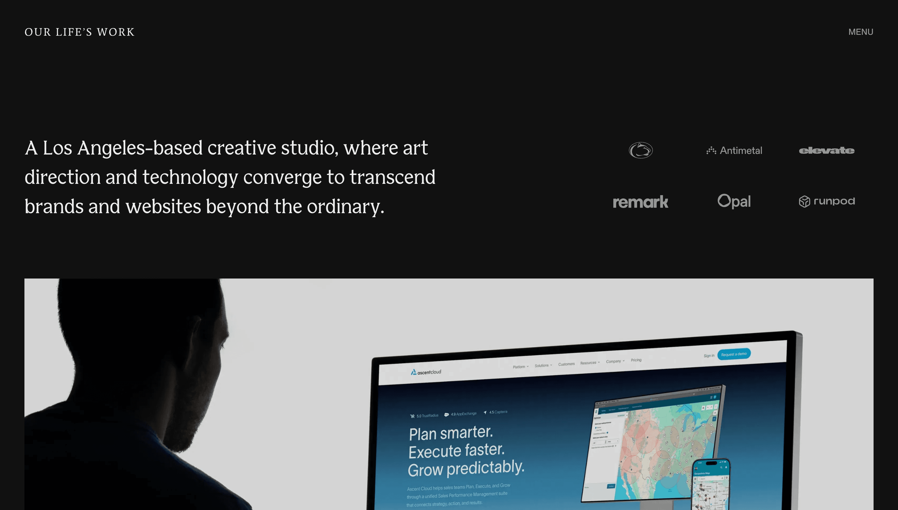 Our Life's Work — Agency, Studio website design