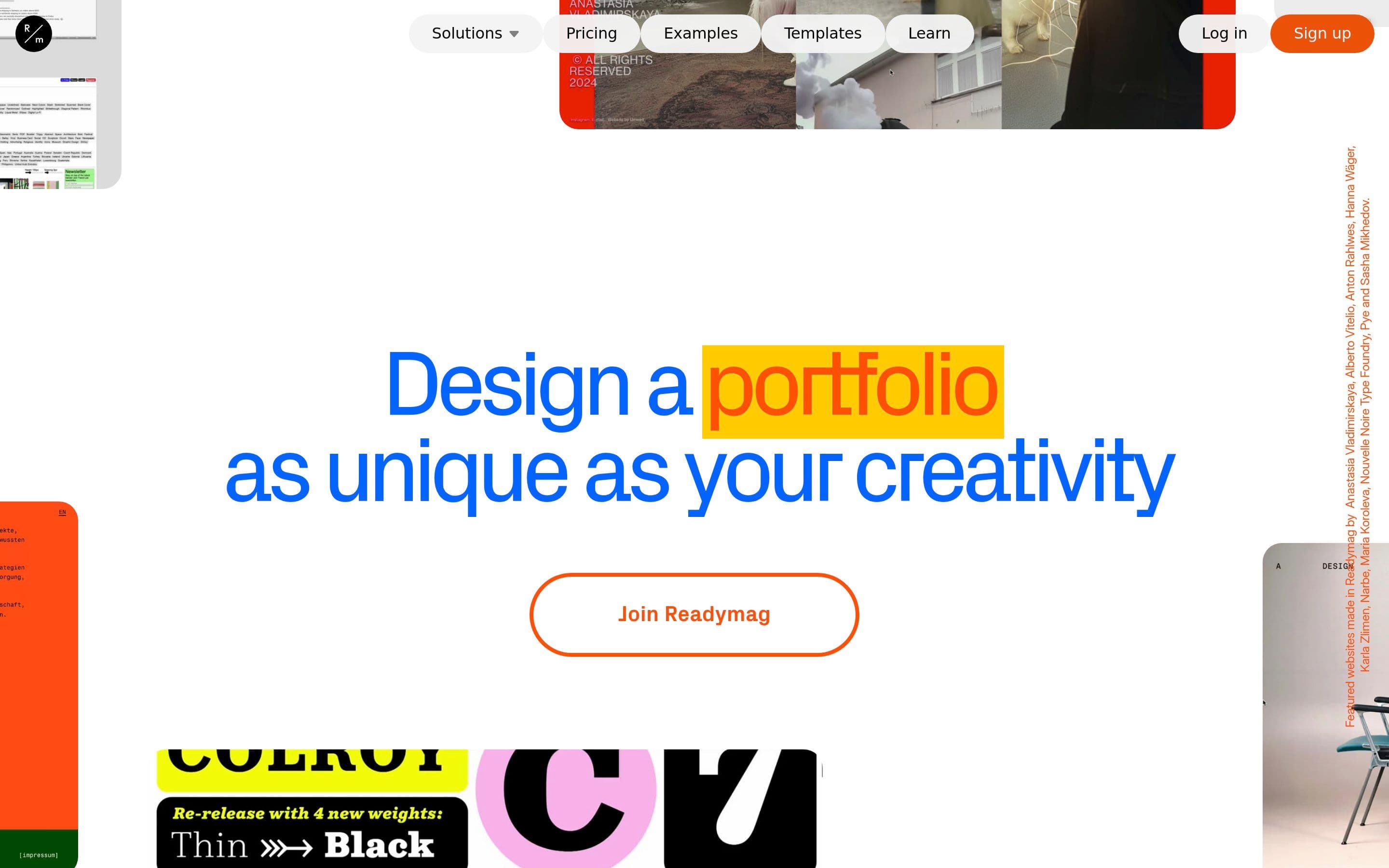 Readymag: Portfolio — Portfolio, Web website design
