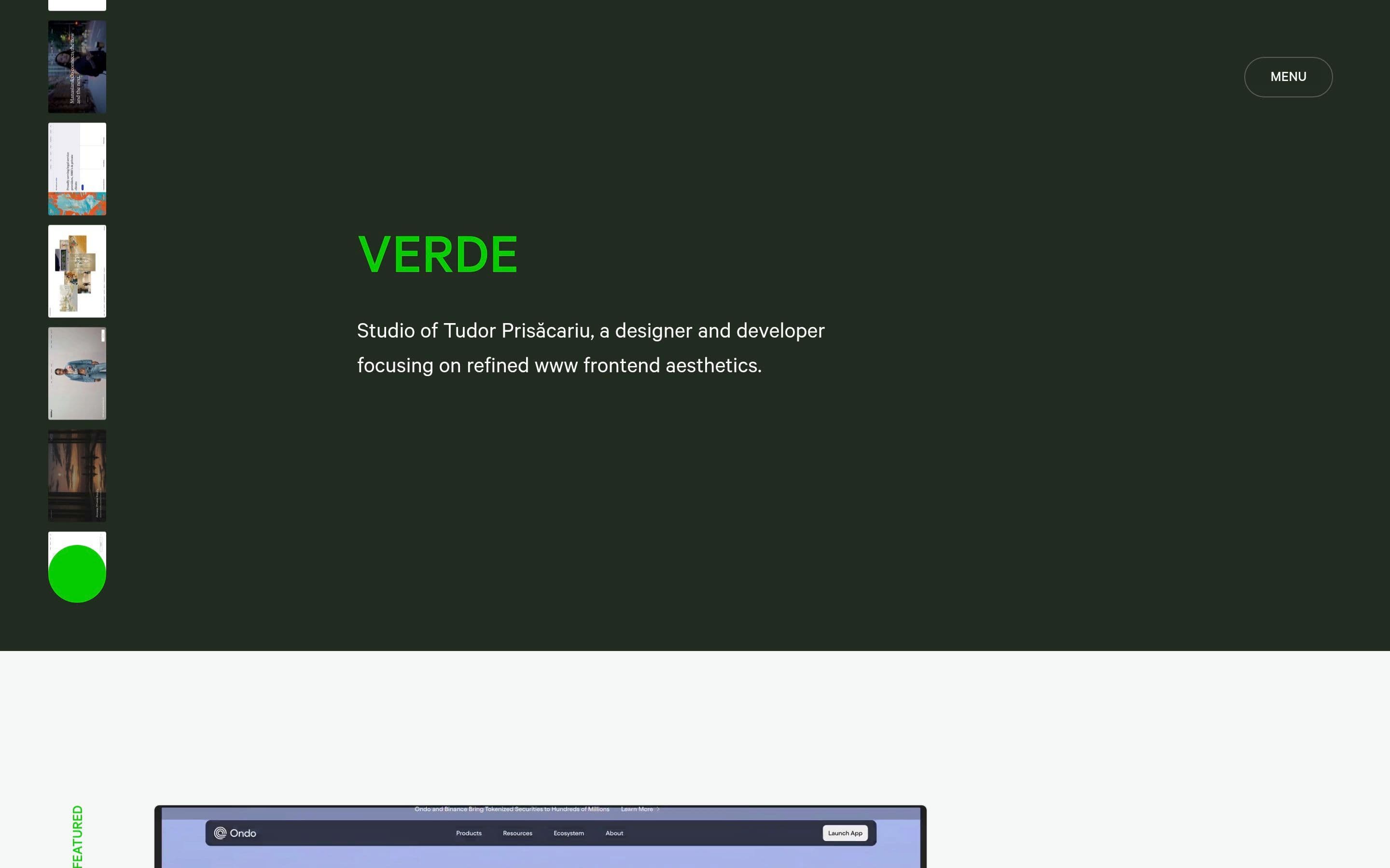VERDE — Designer, Developer website design