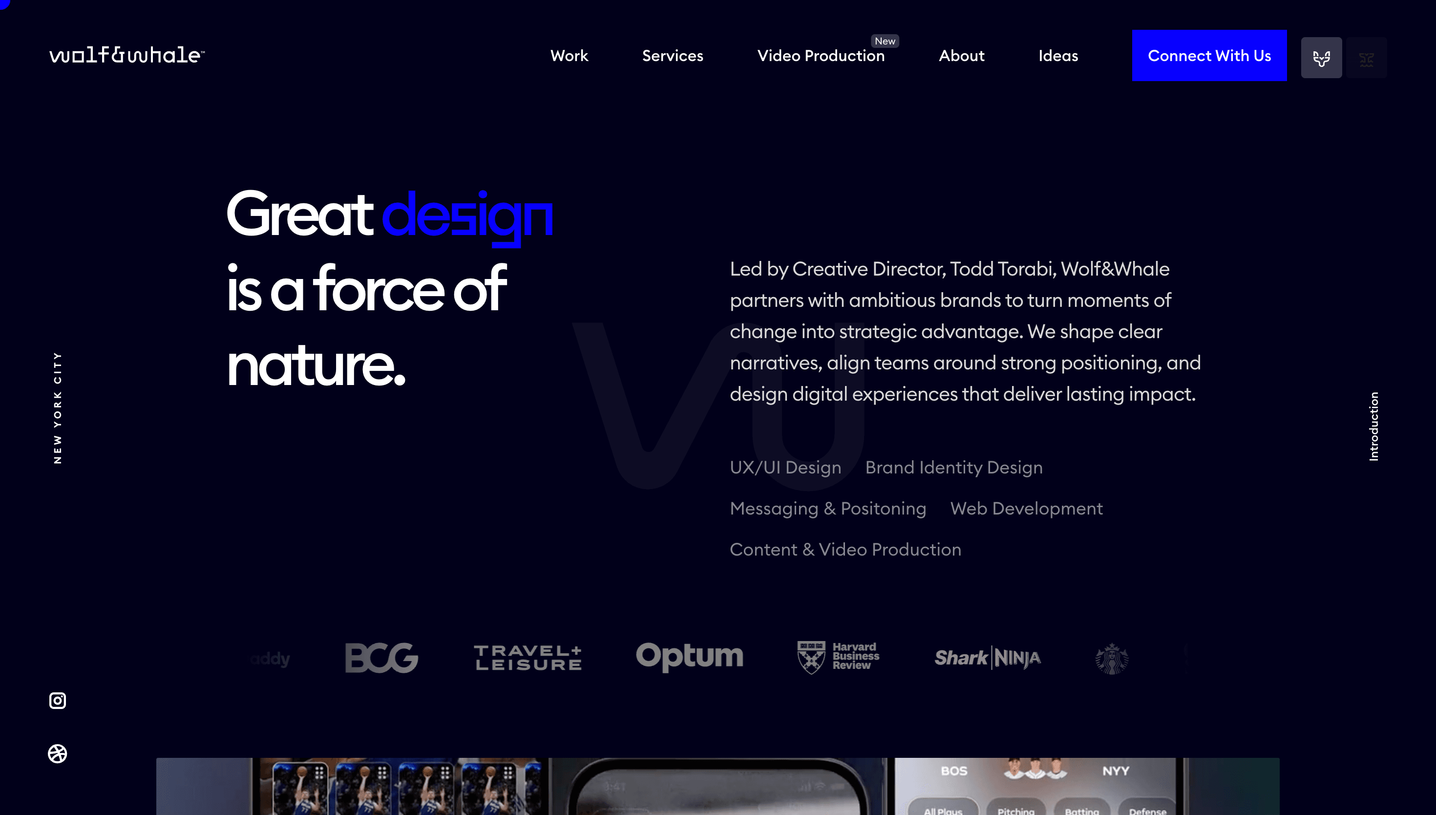 Wolf & Whale — Agency, Branding website design