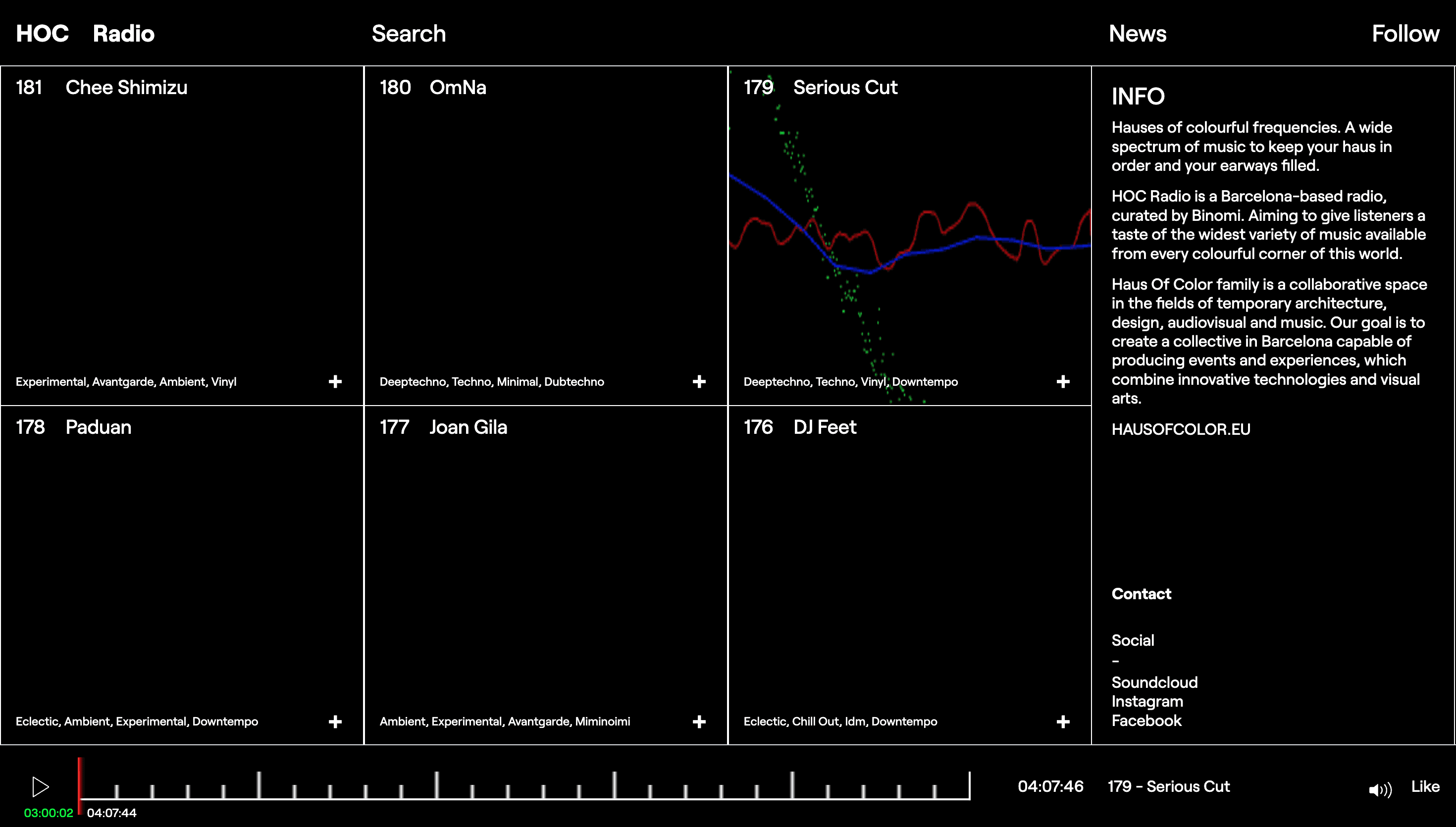 HOC Radio — Animation, Interactive website design