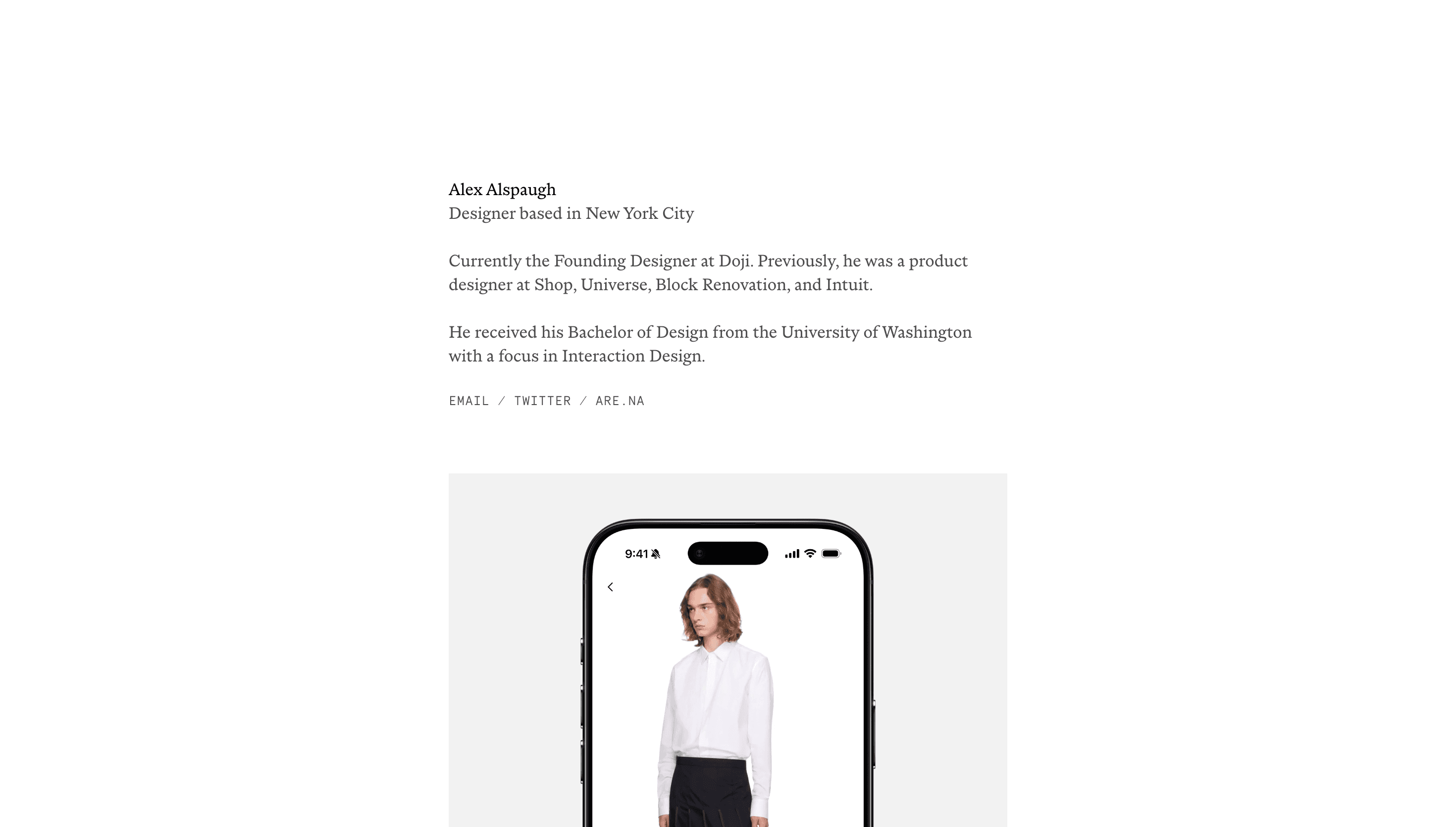 Alex Alspaugh — Designer, Portfolio website design