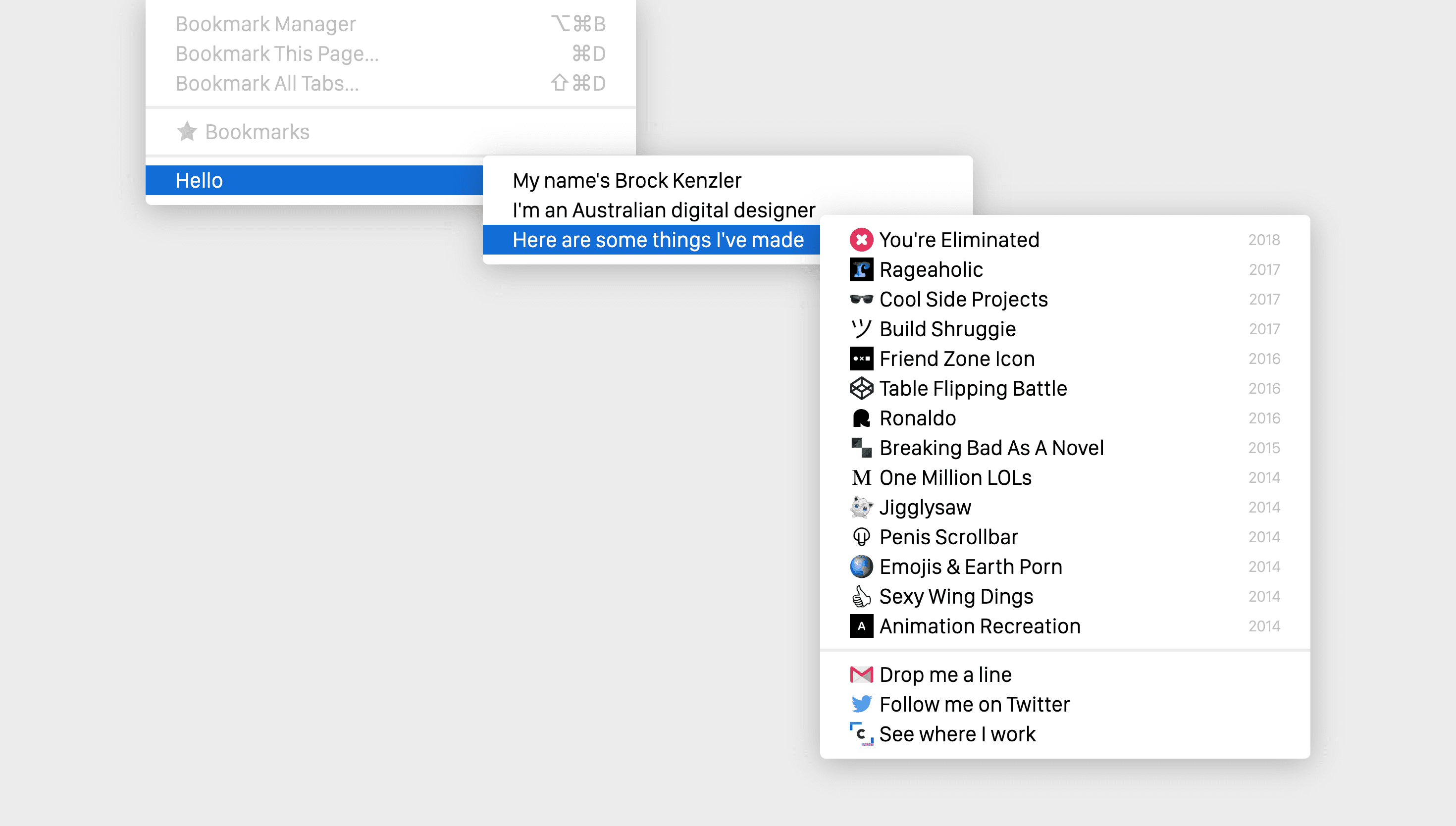 Brock Kenzler — Designer, Personal website design