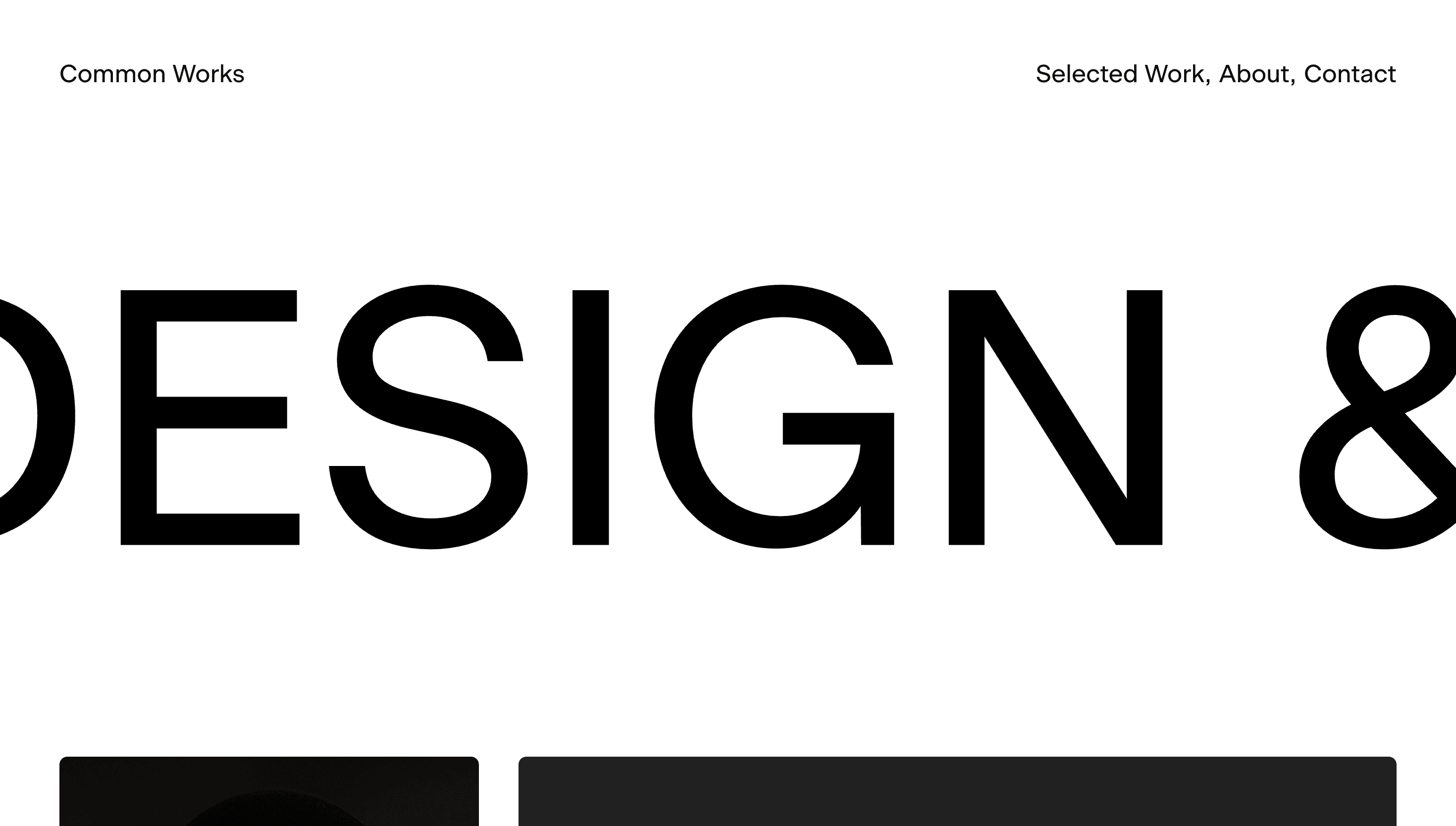 Common Works — Agency, Studio website design