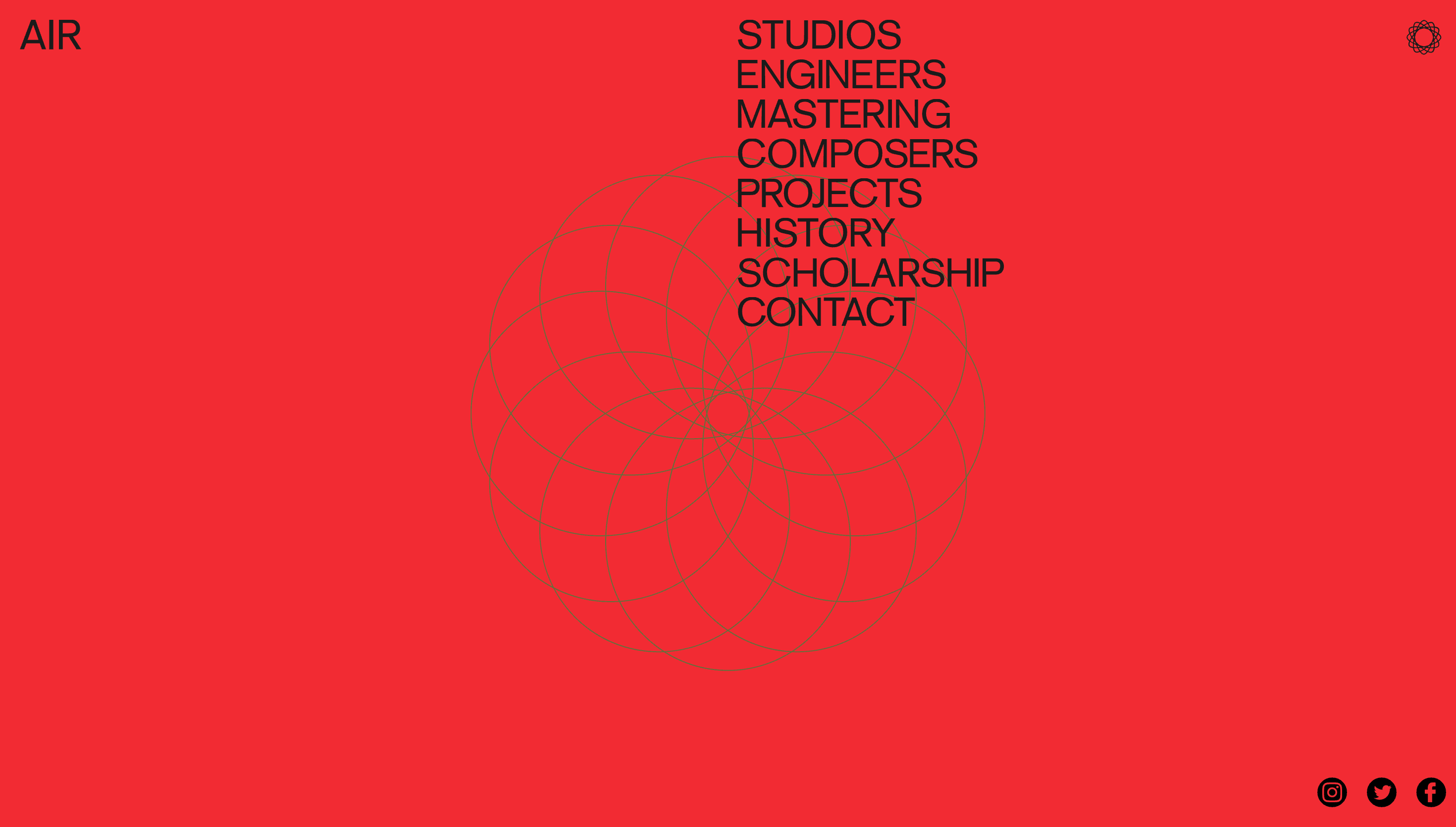 AIR Studios — Music, Entertainment website design