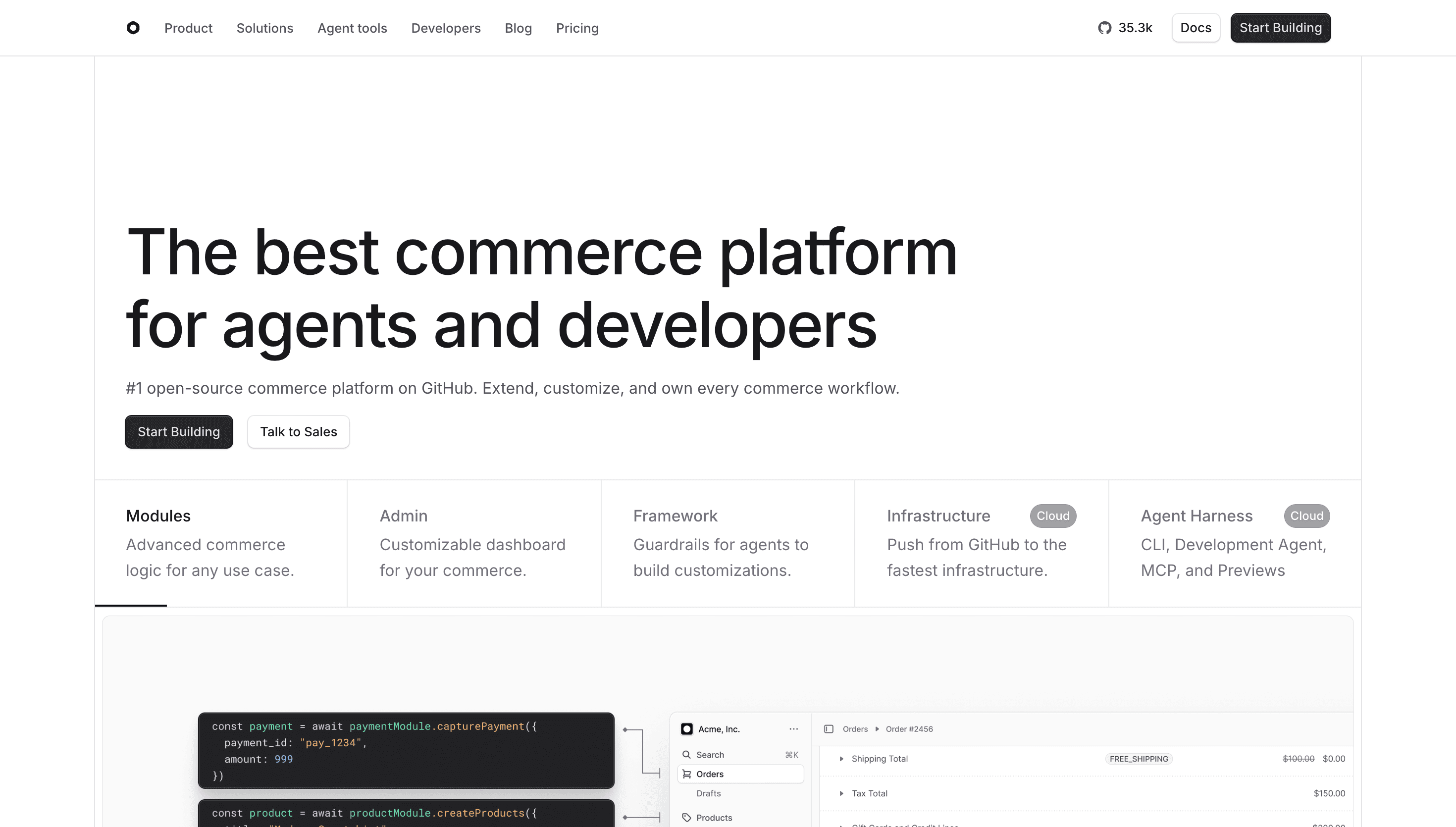 Medusa JS — Open Source, E-commerce website design