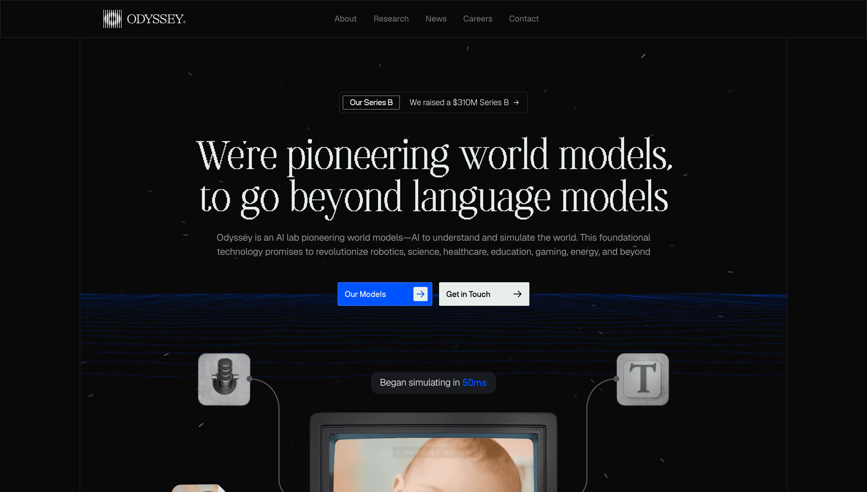 Odyssey — Tech, Dark website design