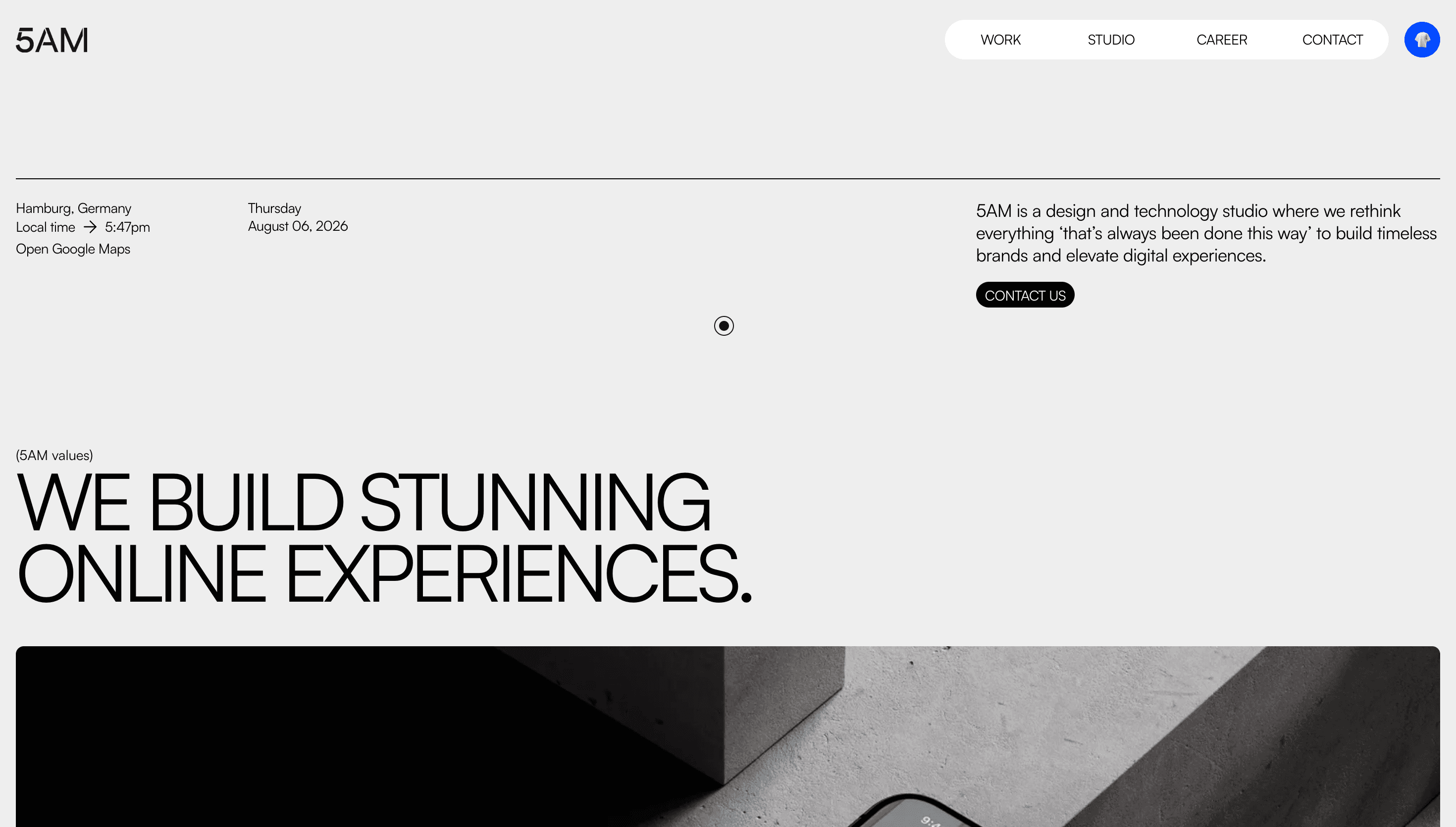 5AM — Agency, Studio website design