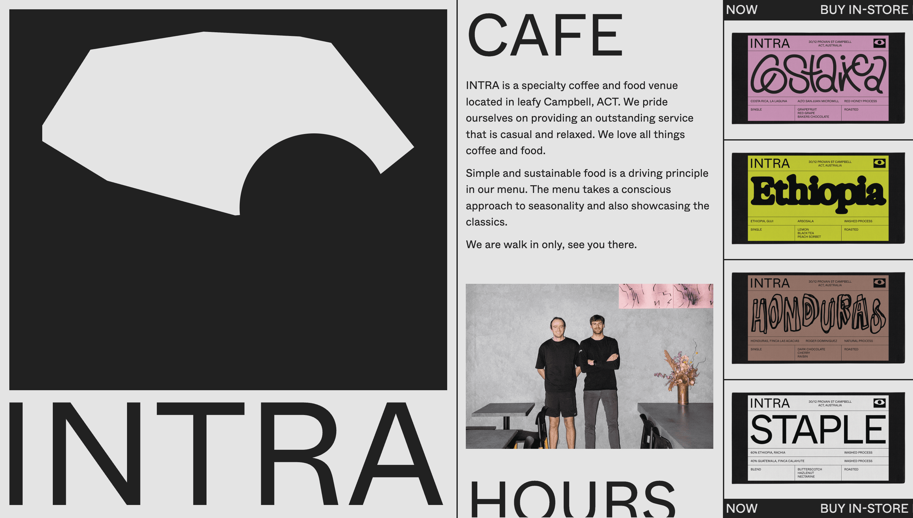 Intra — Food, Branding website design