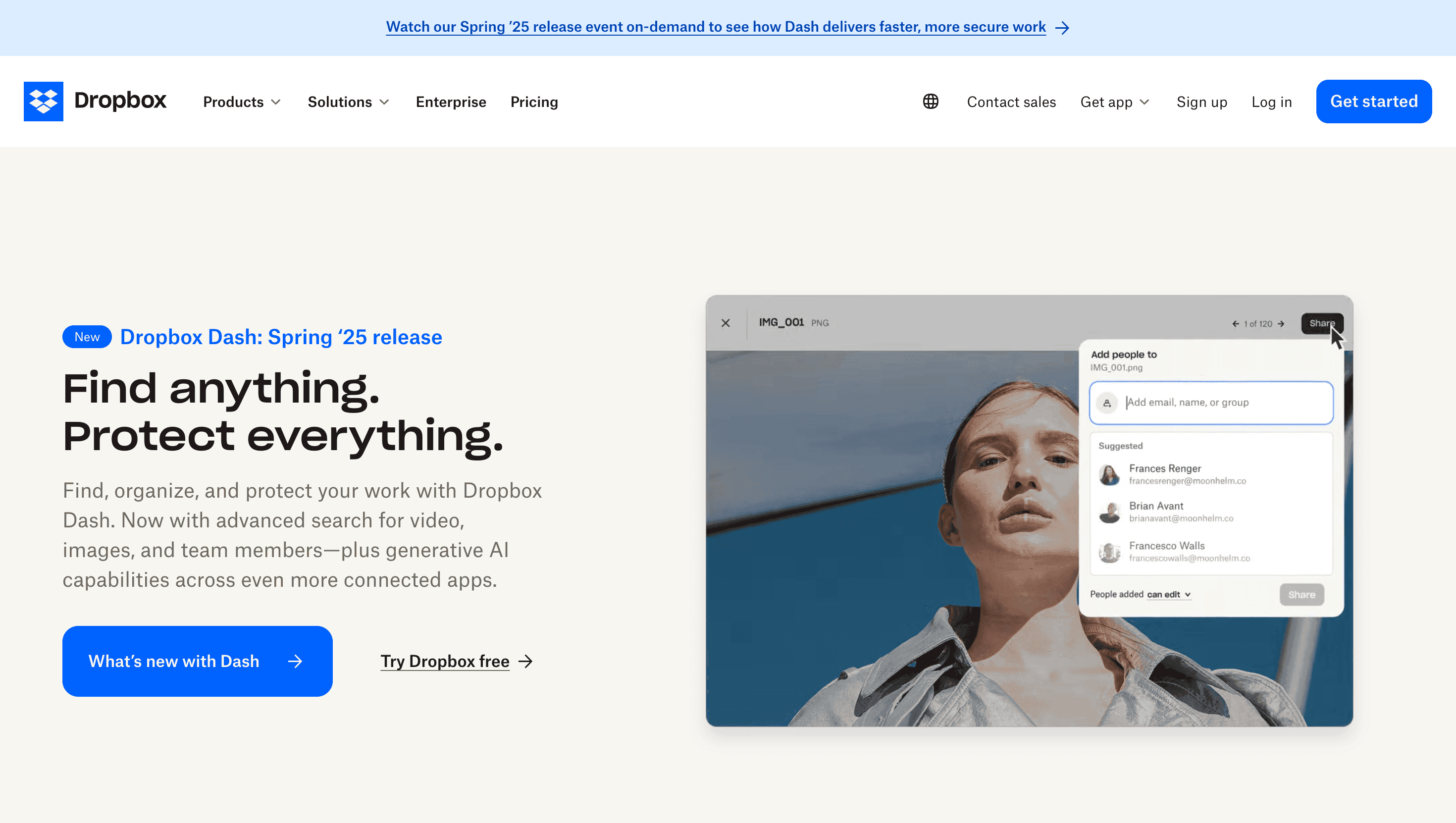 Dropbox — SaaS, Cloud website design