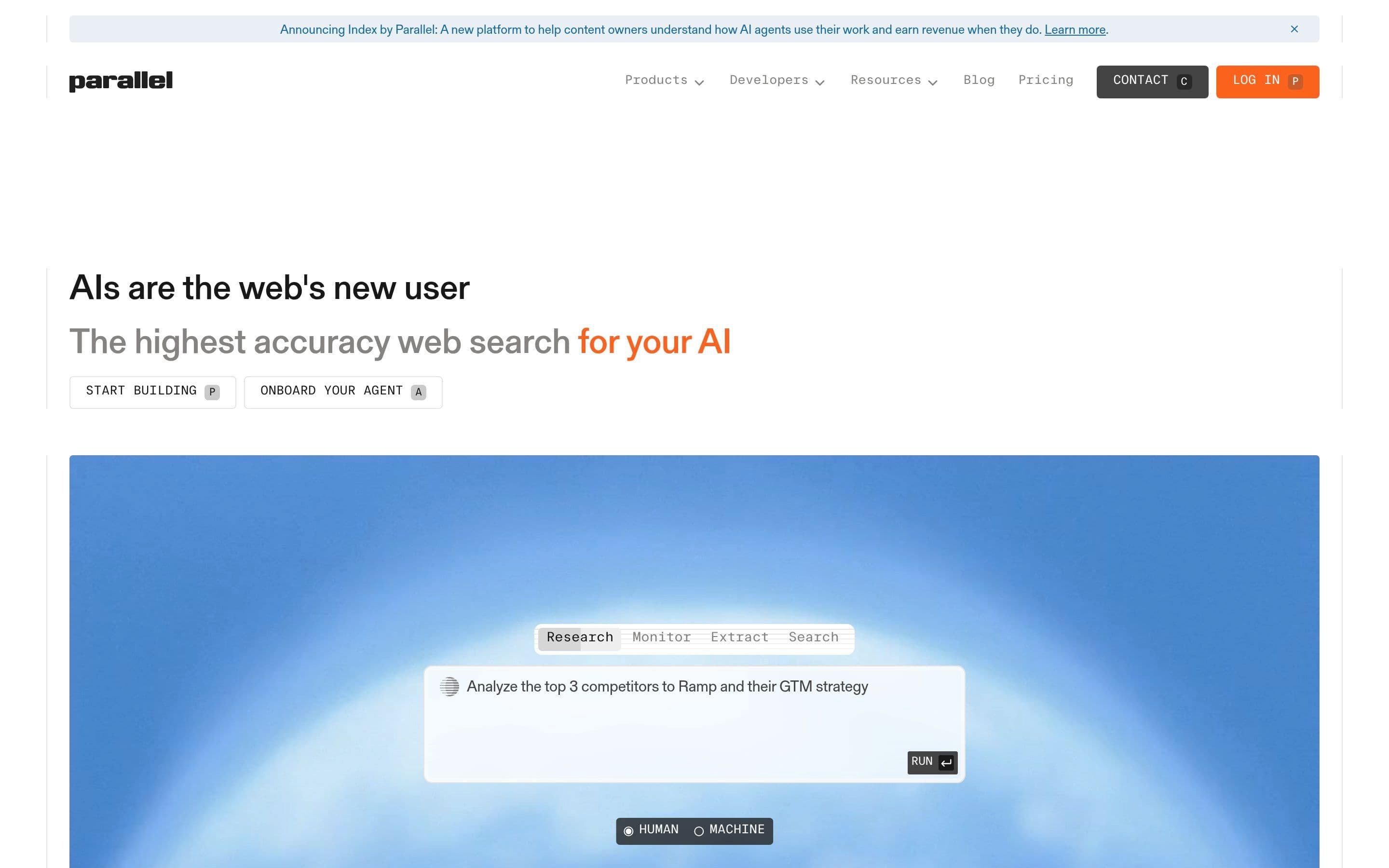 Parallel — Tech, Dev website design