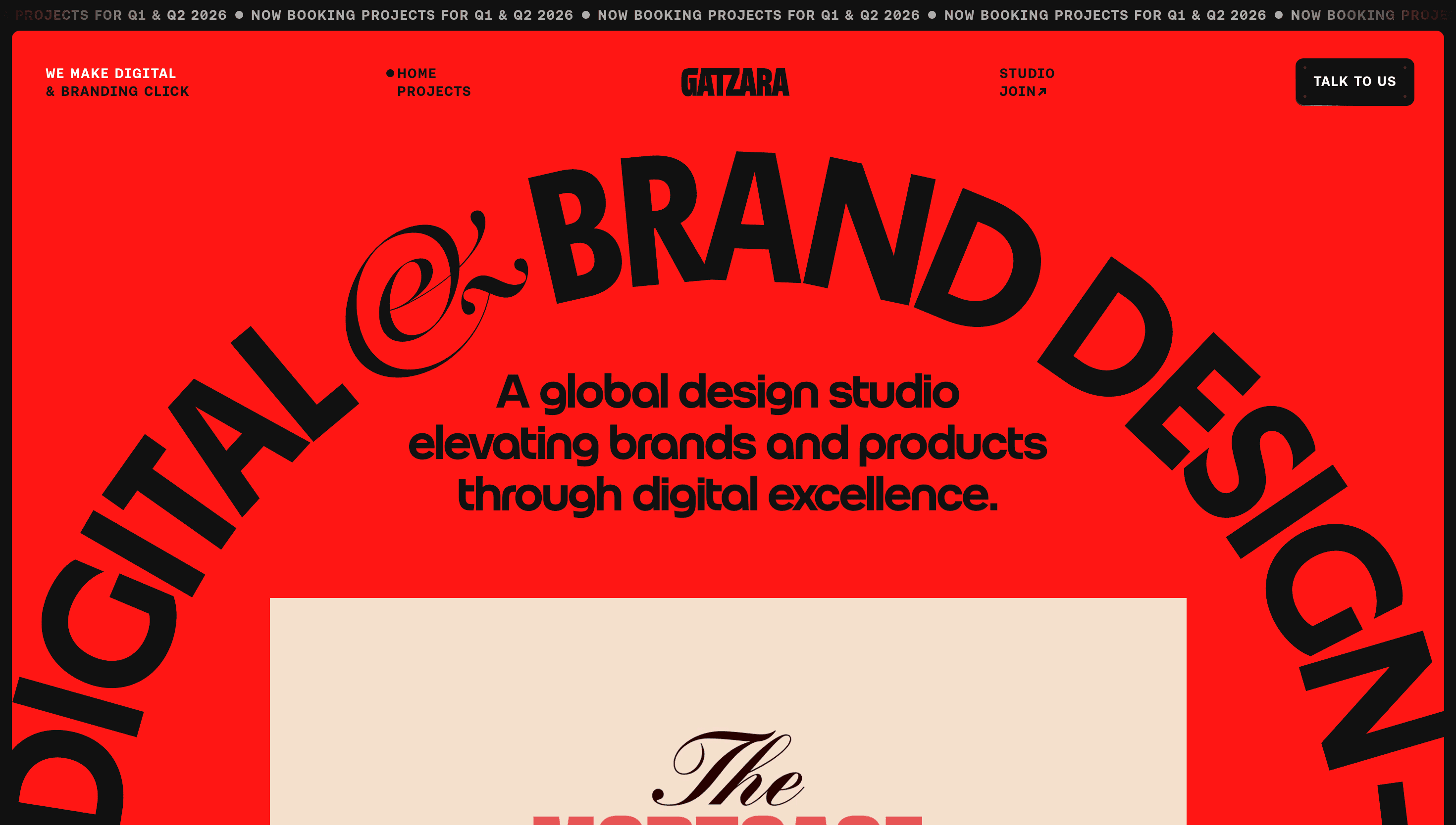 GATZARA Studio — Agency, Studio website design