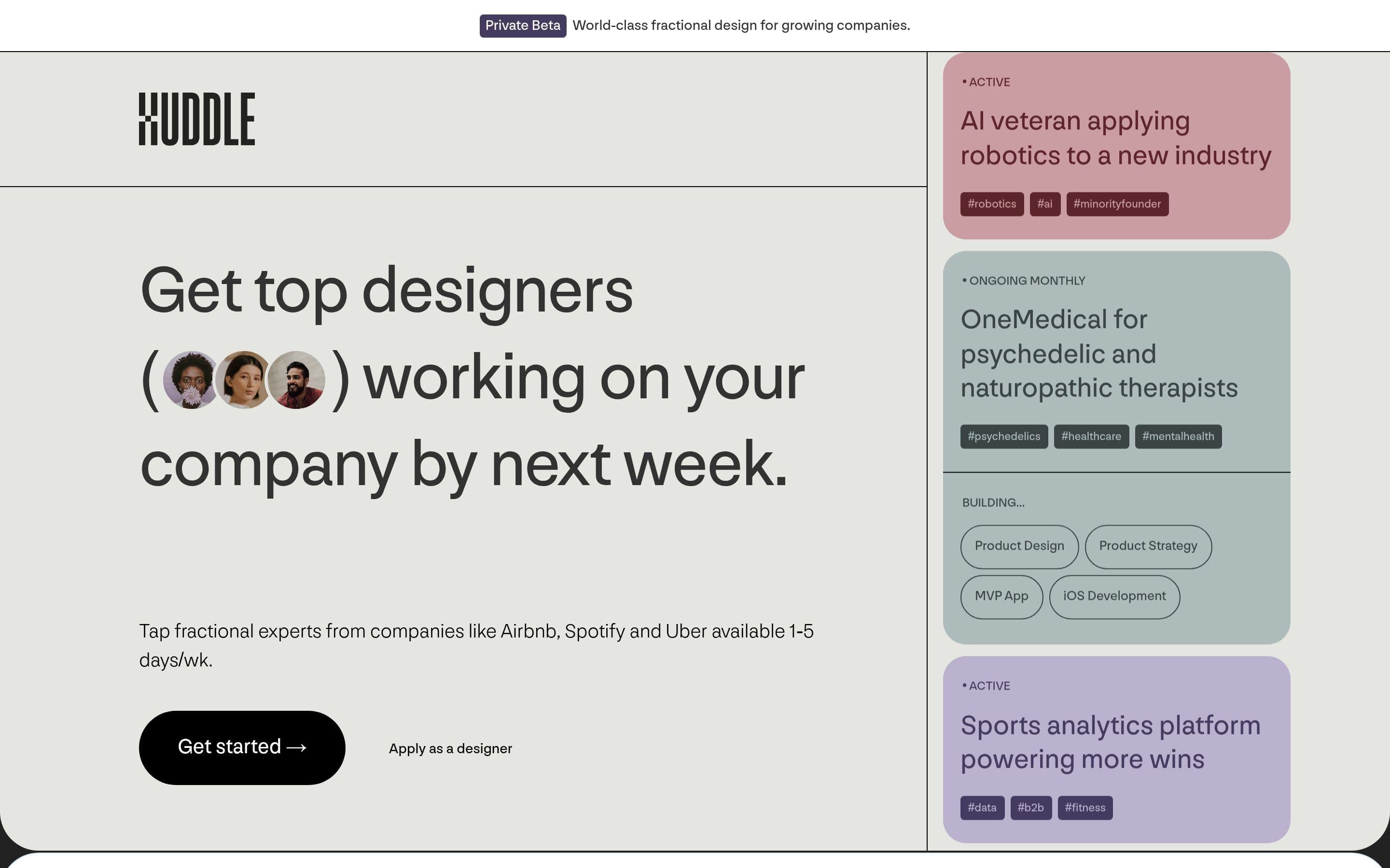 Huddle — Animation, Motion website design