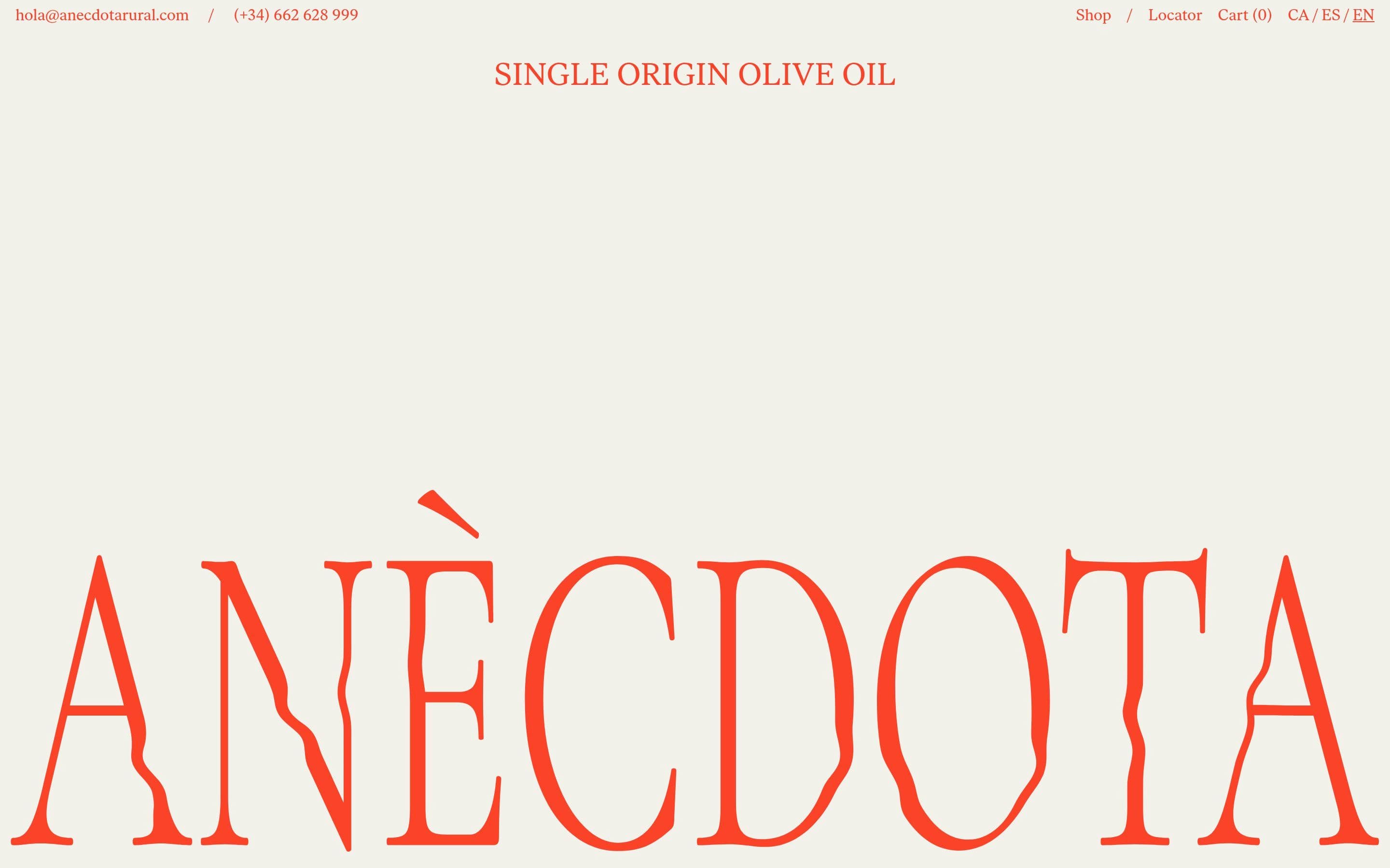 Anècdota — Food, Sustainability website design