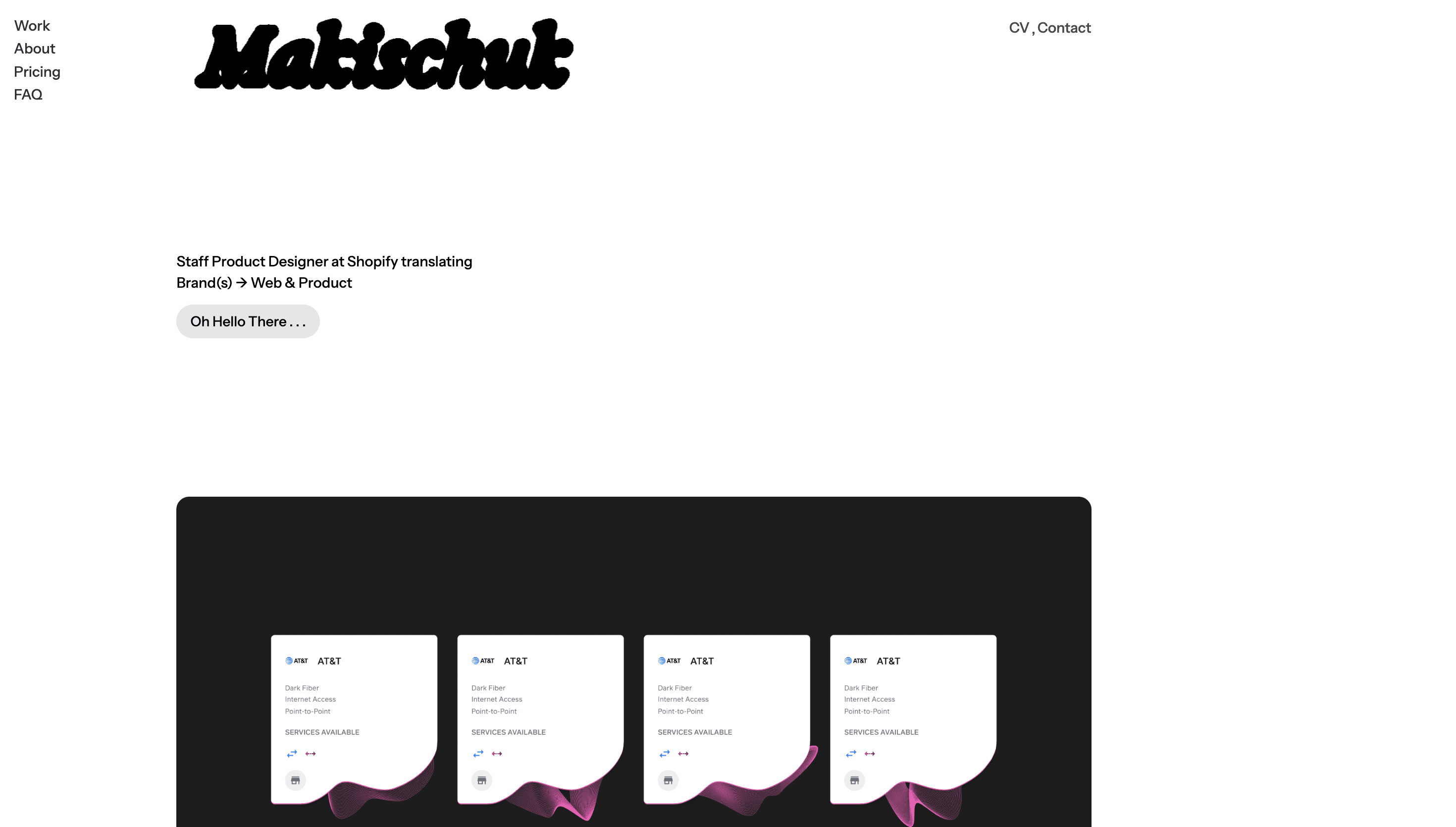 Kyle Makischuk — Portfolio, Personal website design