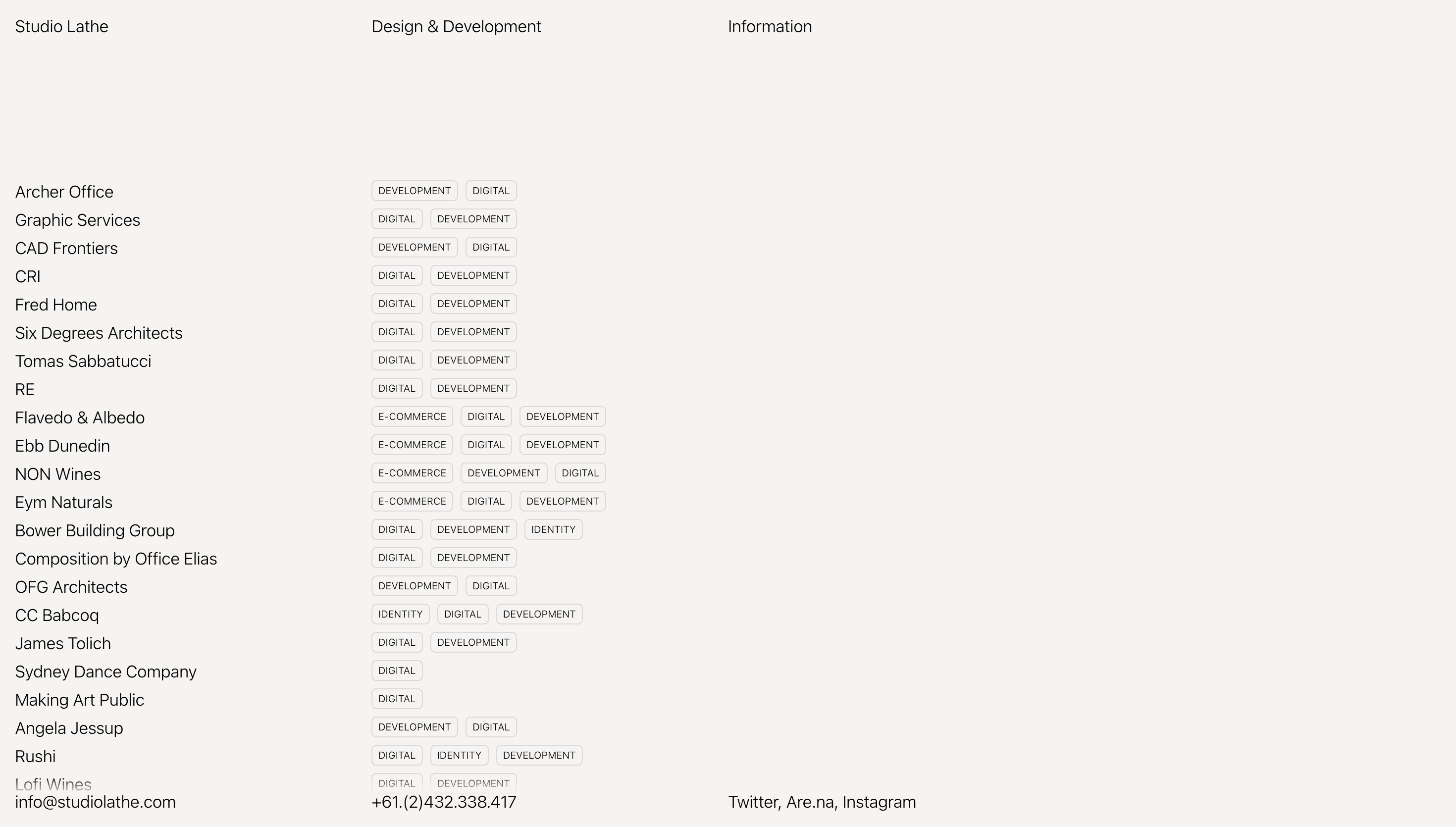 Studio Lathe — Agency, Studio website design