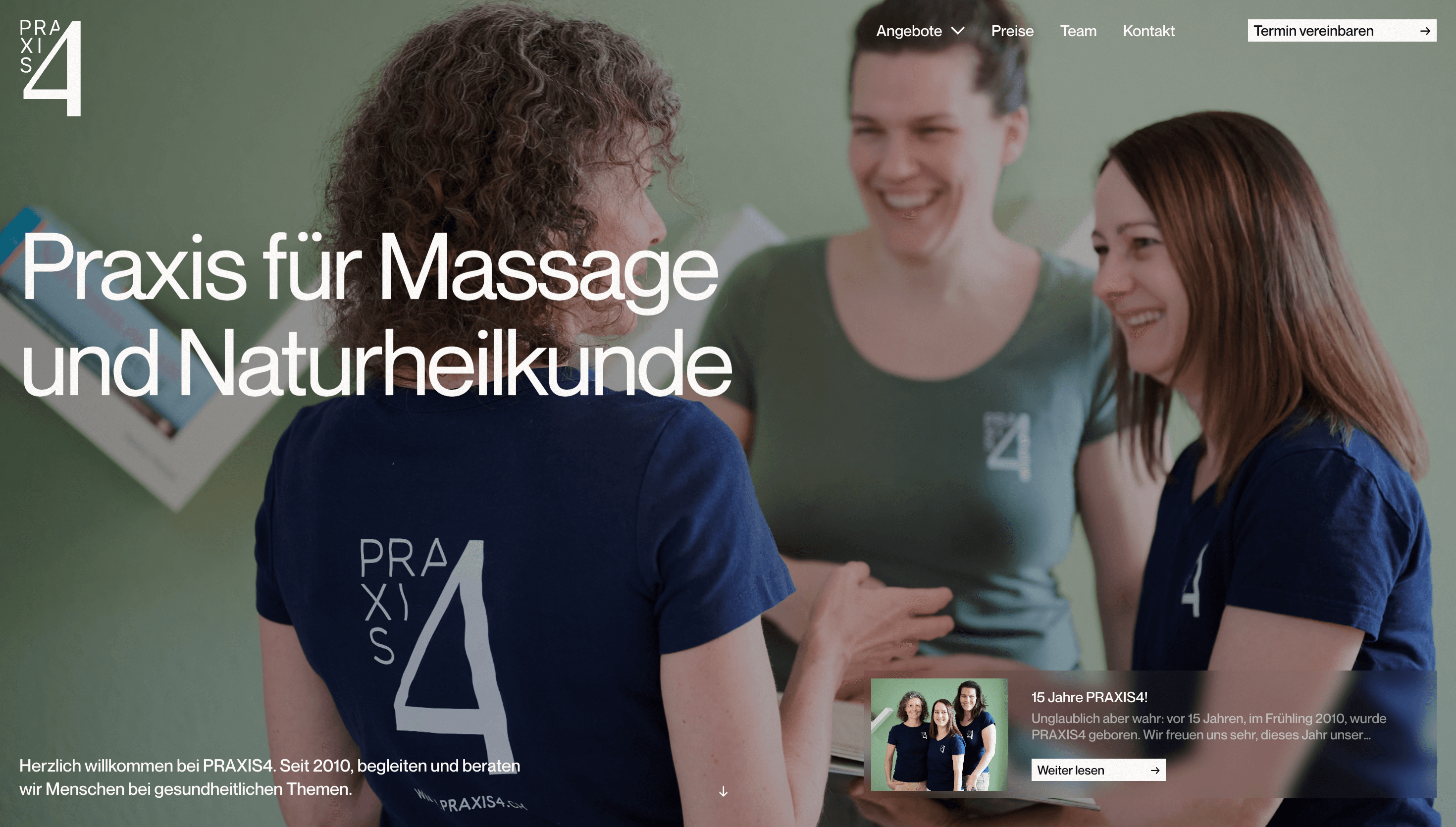 PRAXIS4 — Health, Vercel website design