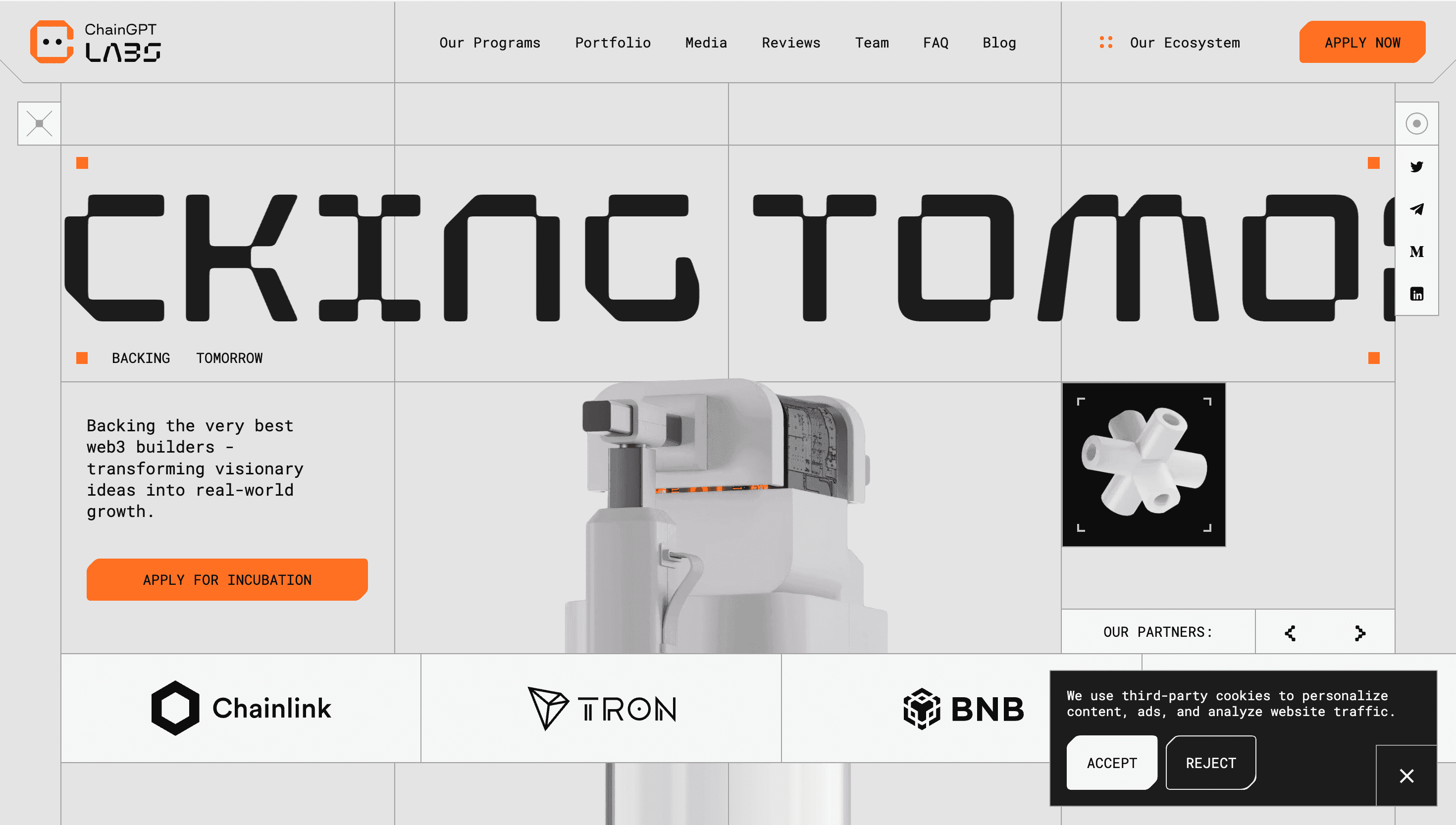 ChainGPT Labs — Sanity, 3D website design